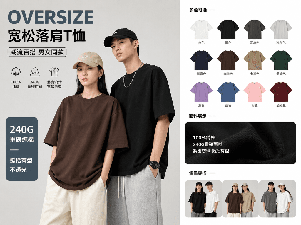 Oversize宽松落肩T恤