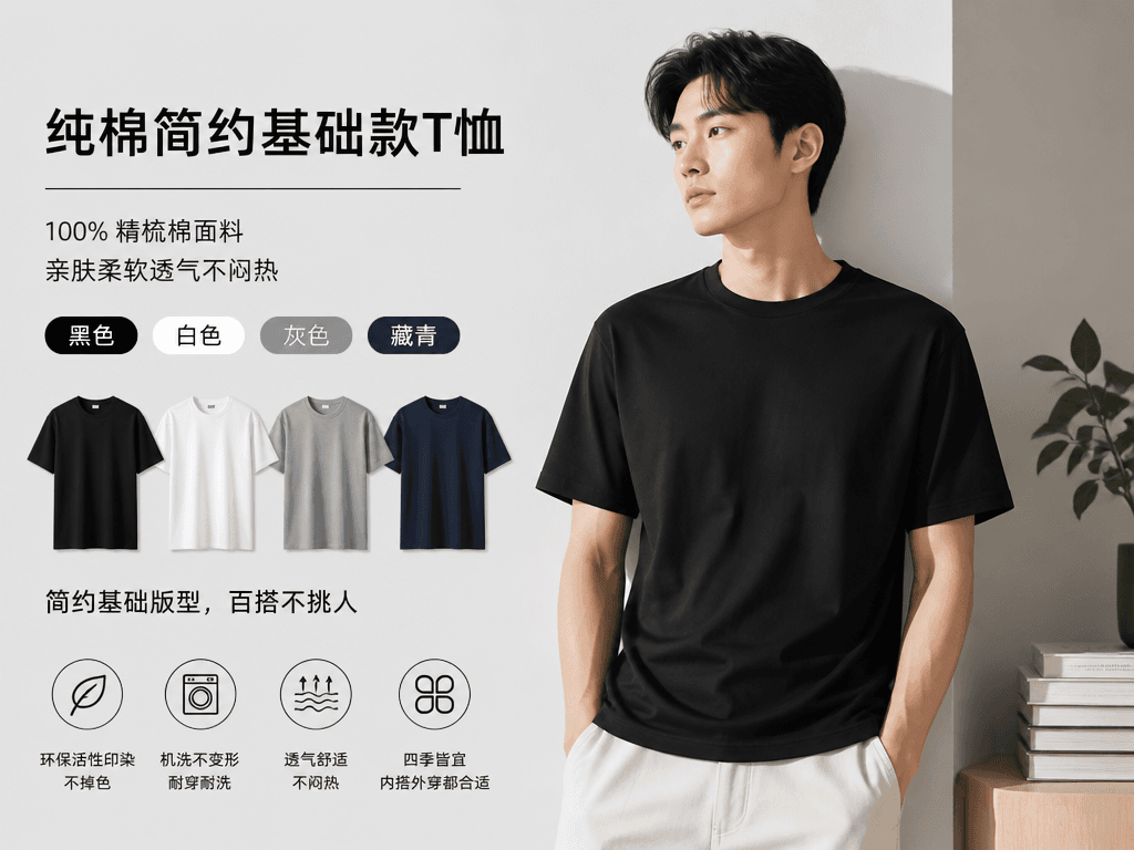 纯棉简约基础款T恤